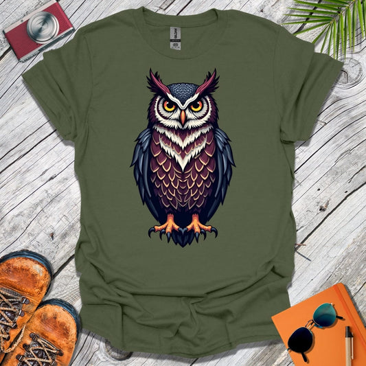 Watchful Tufted Owl T-Shirt