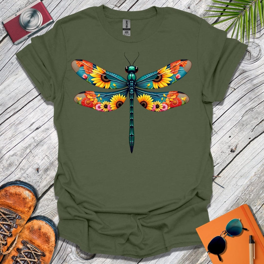 Flower Powered Dragonfly T-Shirt