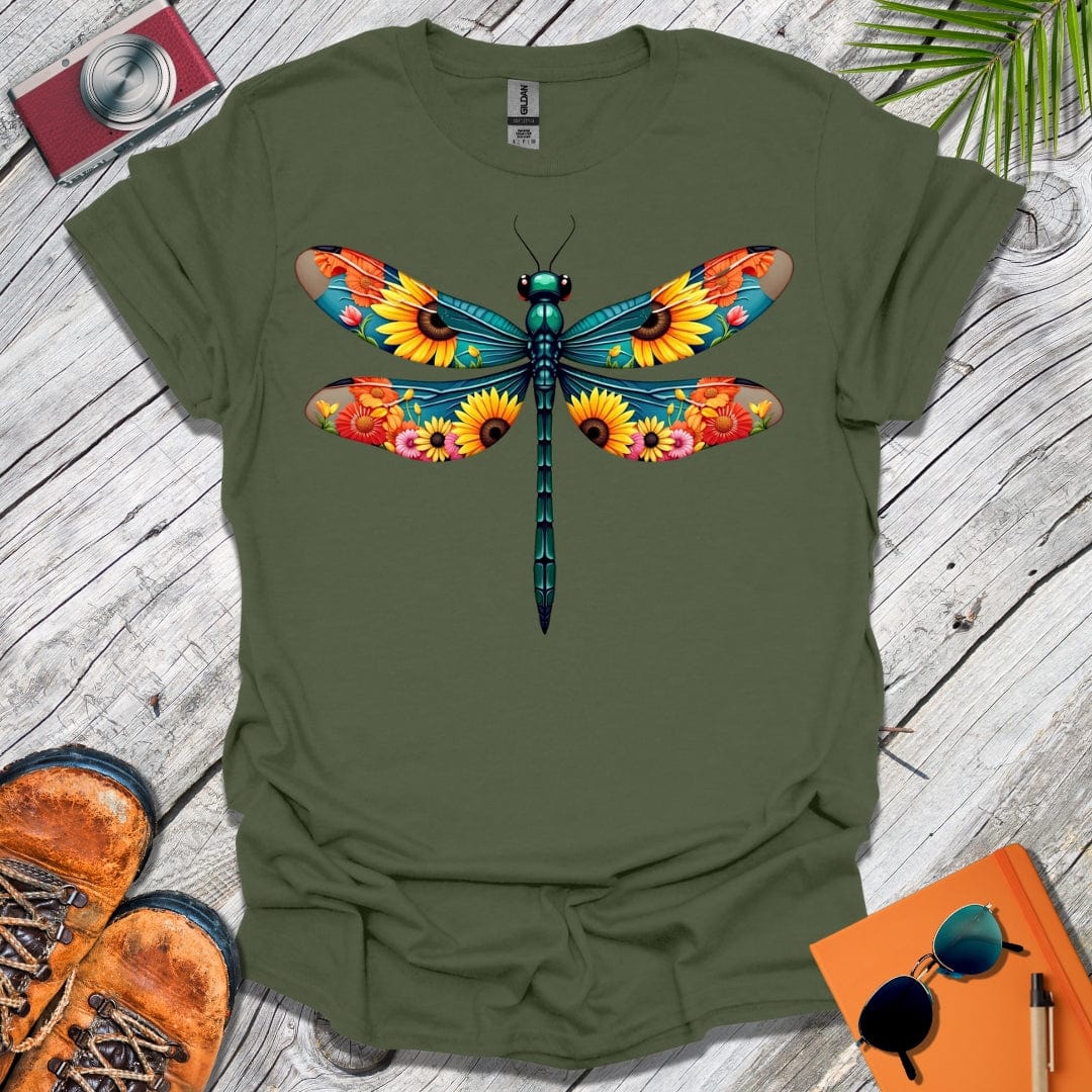 Flower Powered Dragonfly T-Shirt