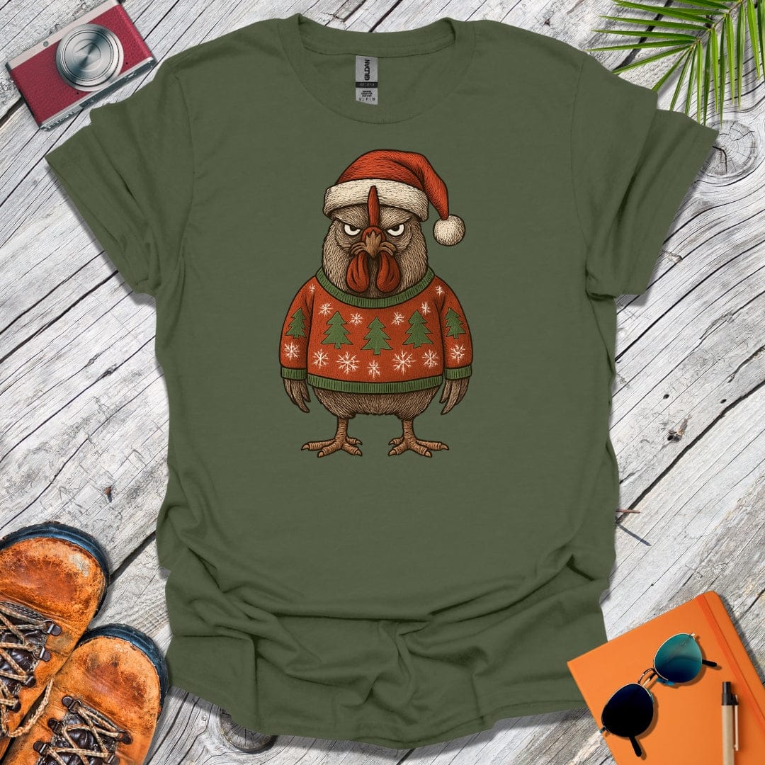 Grouchy Xmas Rooster T-Shirt