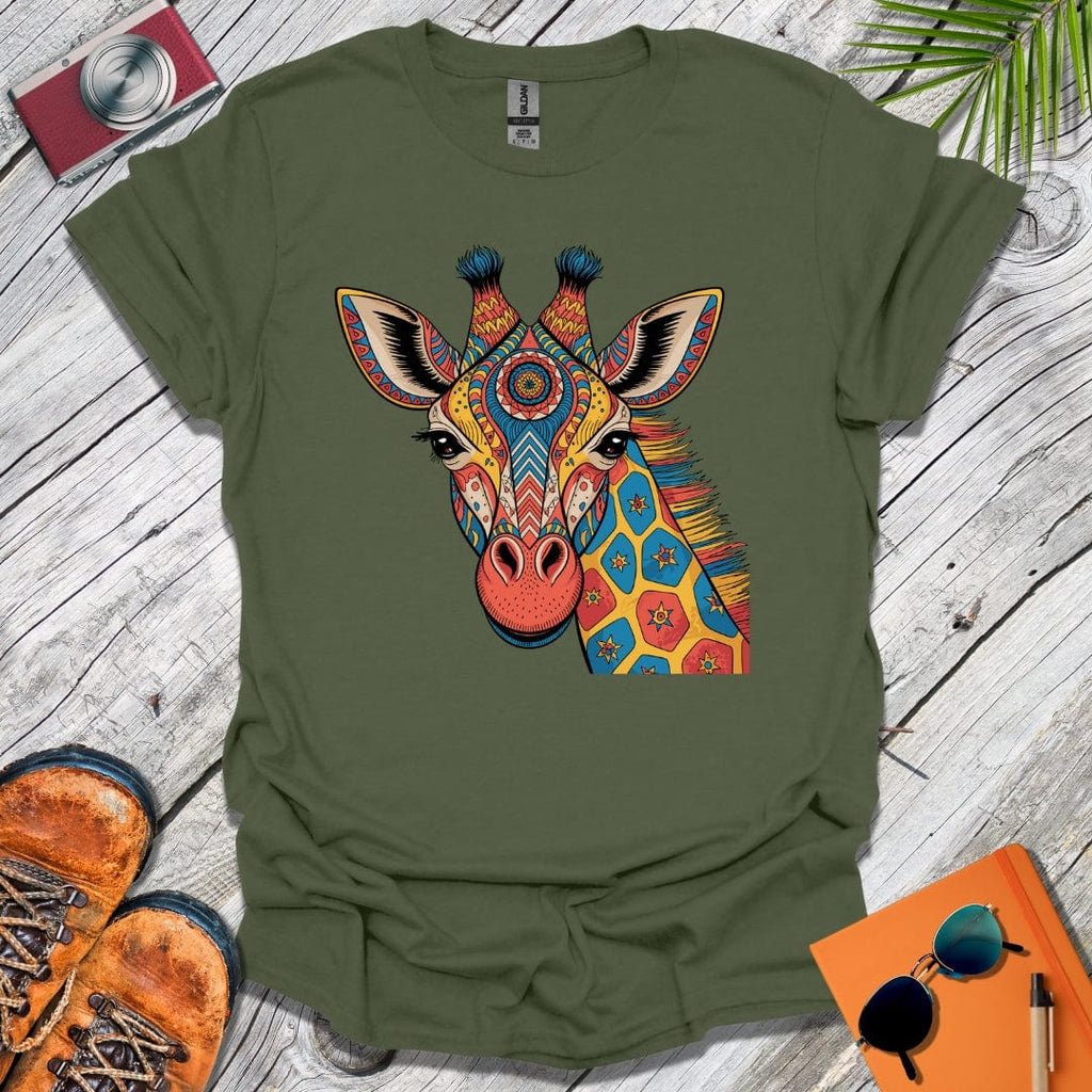 Mandala Giraffe Head T-Shirt