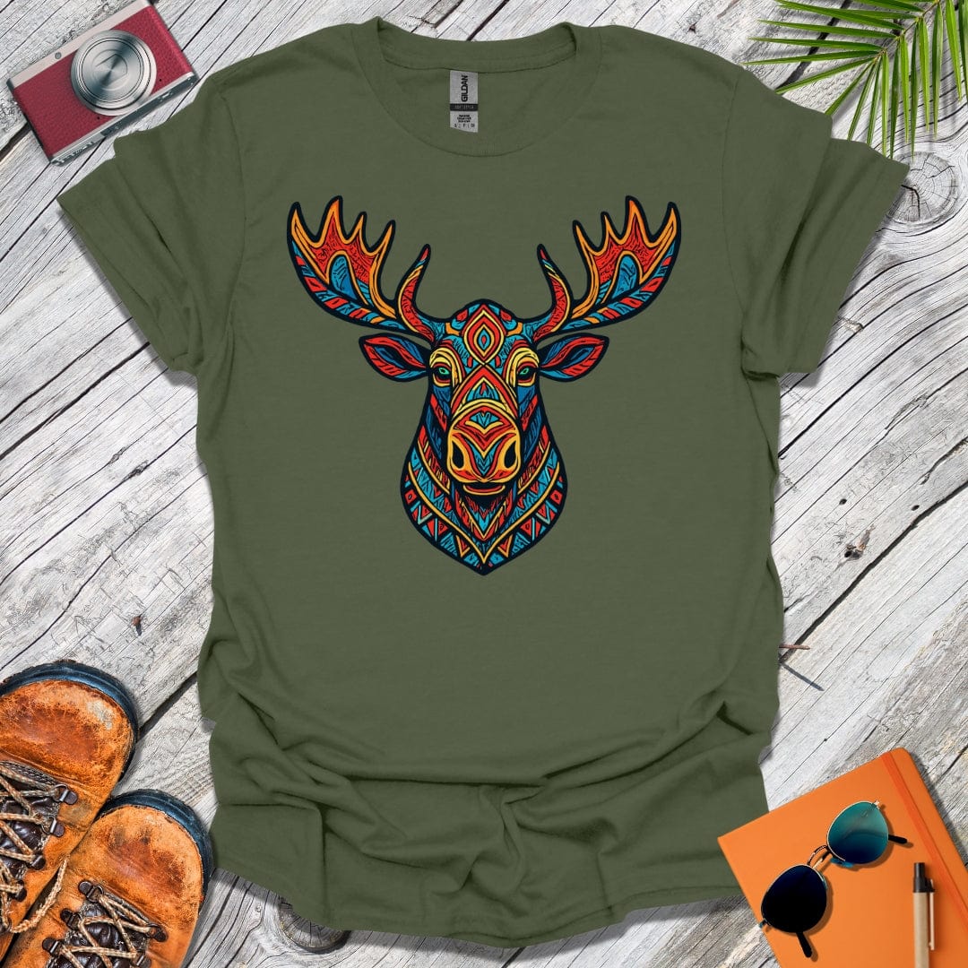 Tribal Moose Head T-Shirt