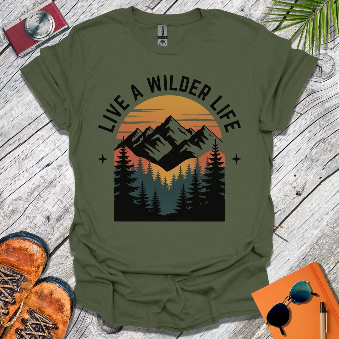 Live a Wilder Life Mountains T-Shirt