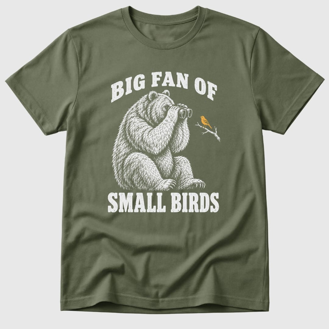 Military Green Big Fan Of Small Birds - Mosaic Rhino