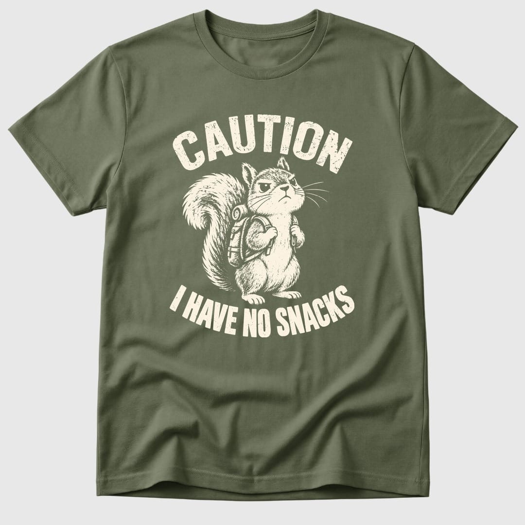 Military Green Caution No Snacks - Mosaic Rhino
