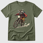 Military Green Dirt Bike Raccoon - Mosaic Rhino