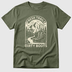 Military Green Fresh Trails, Dirty Boots - Mosaic Rhino