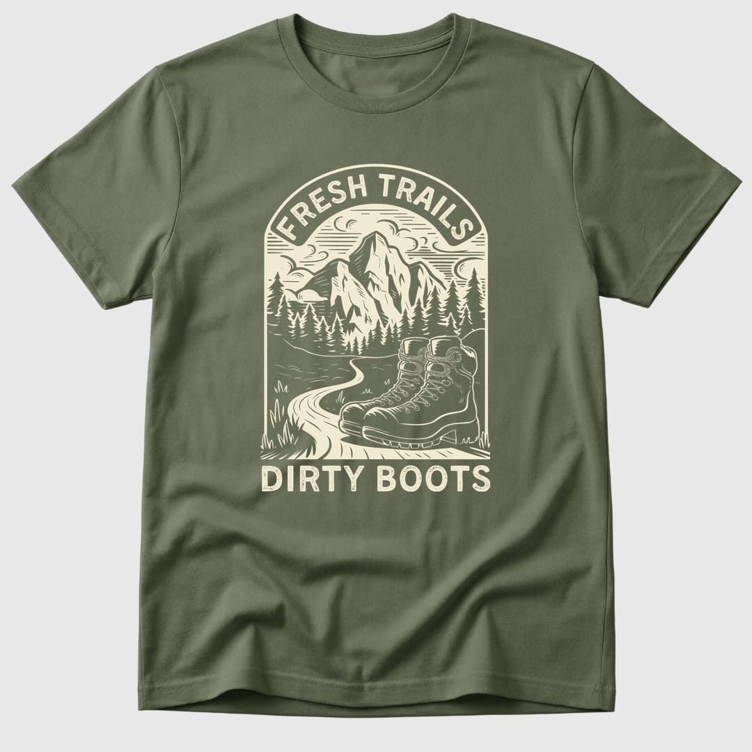 Military Green Fresh Trails, Dirty Boots - Mosaic Rhino