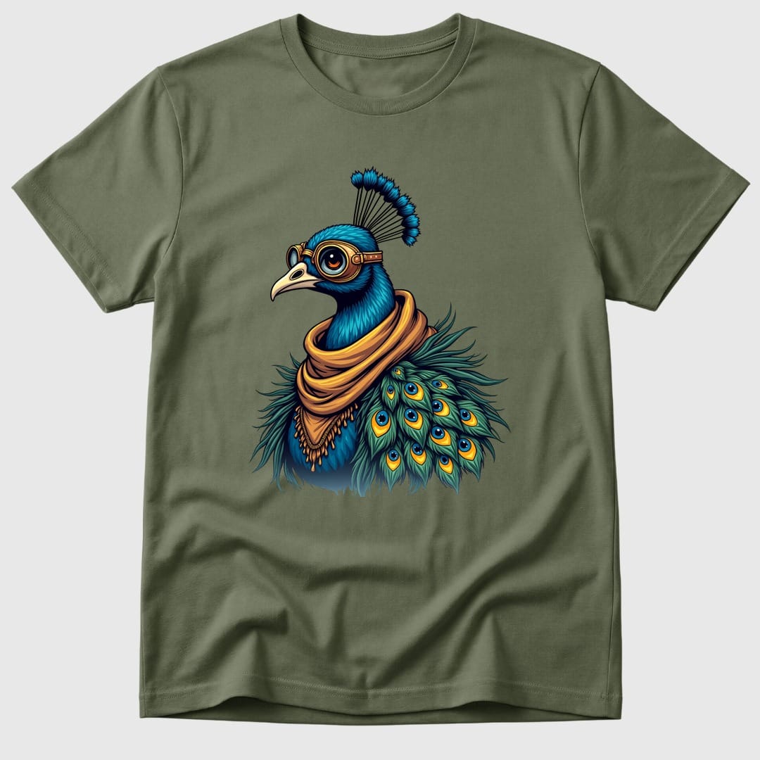 Military Green Goggled Peacock - Mosaic Rhino