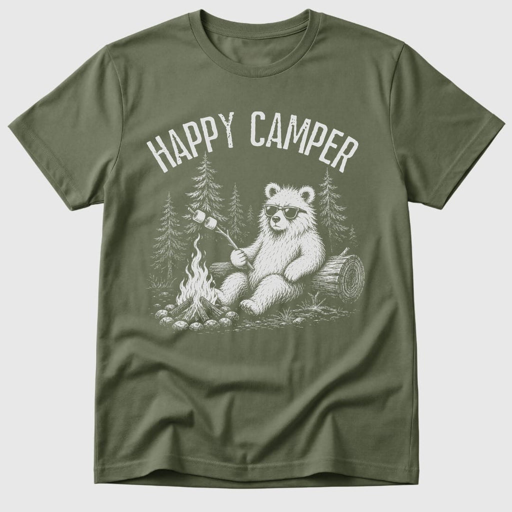 Military Green Happy Camper - Mosaic Rhino