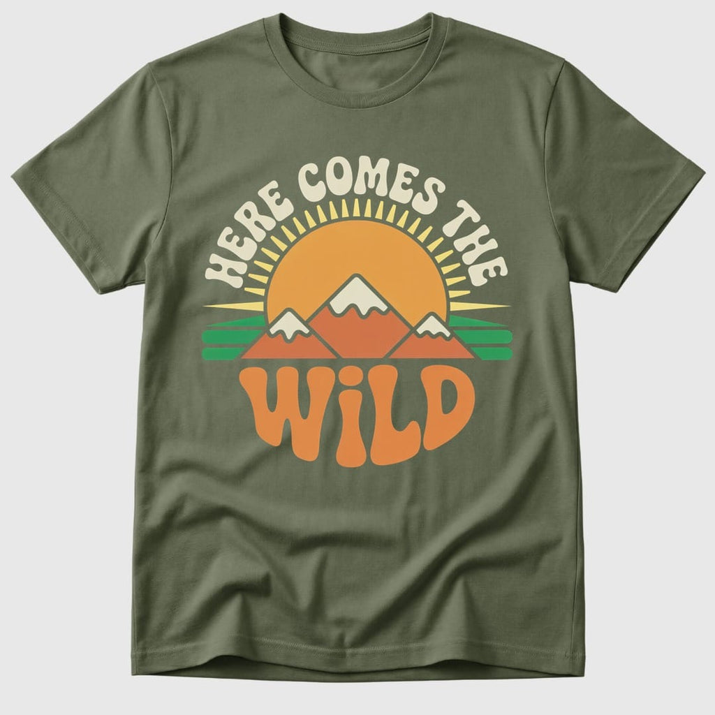 Military Green Here Comes The Wild - Mosaic Rhino