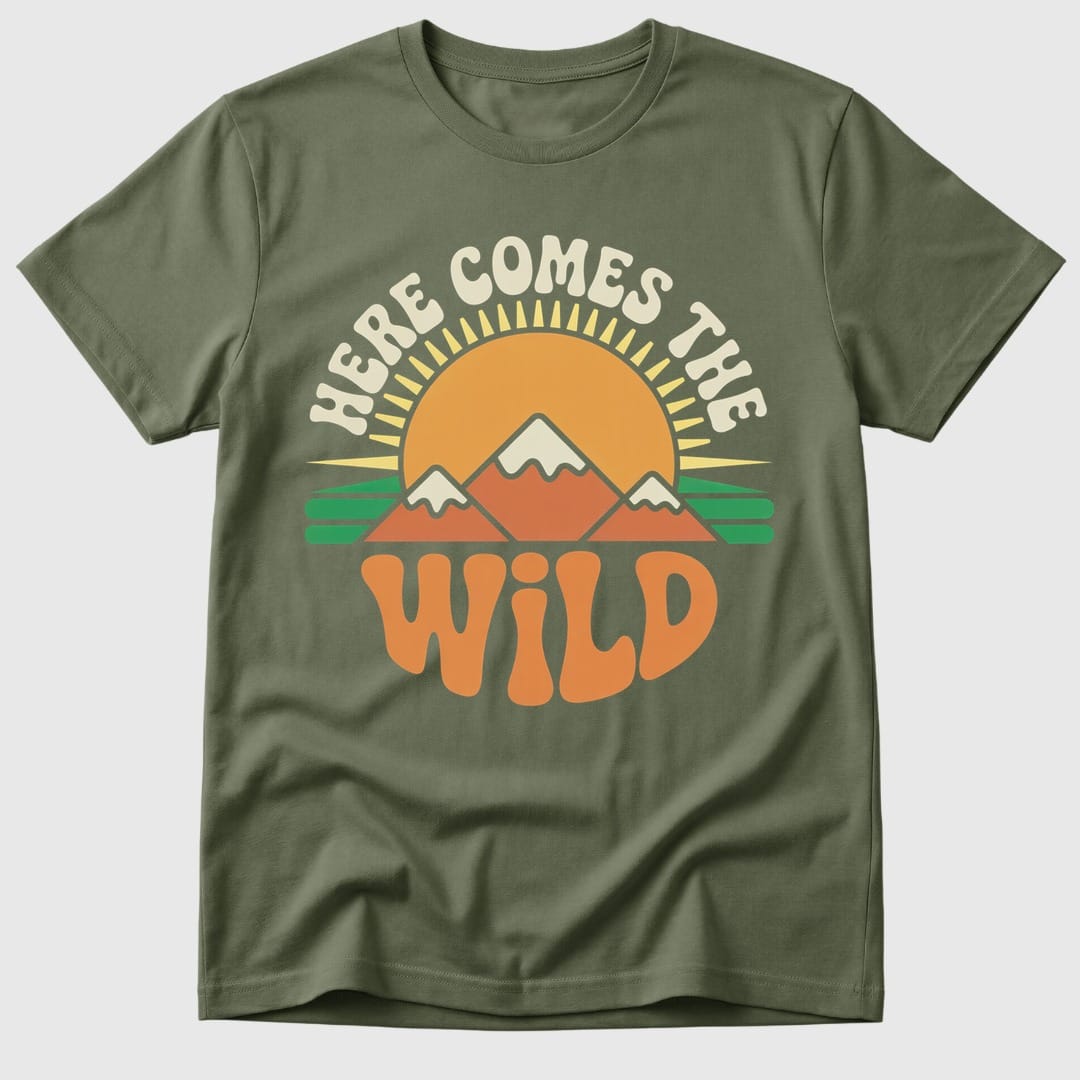 Military Green Here Comes The Wild - Mosaic Rhino
