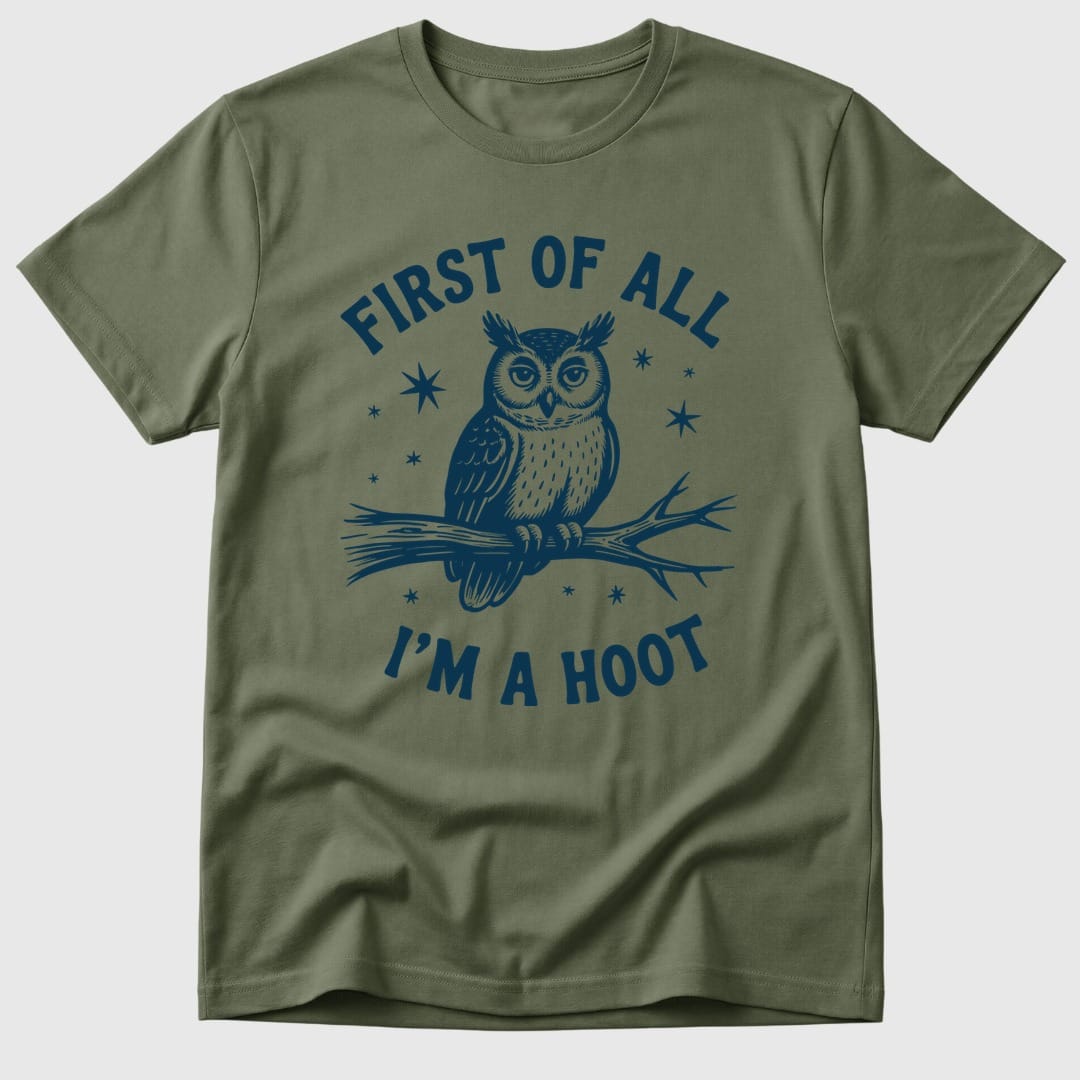 Military Green I'm A Hoot - Mosaic Rhino