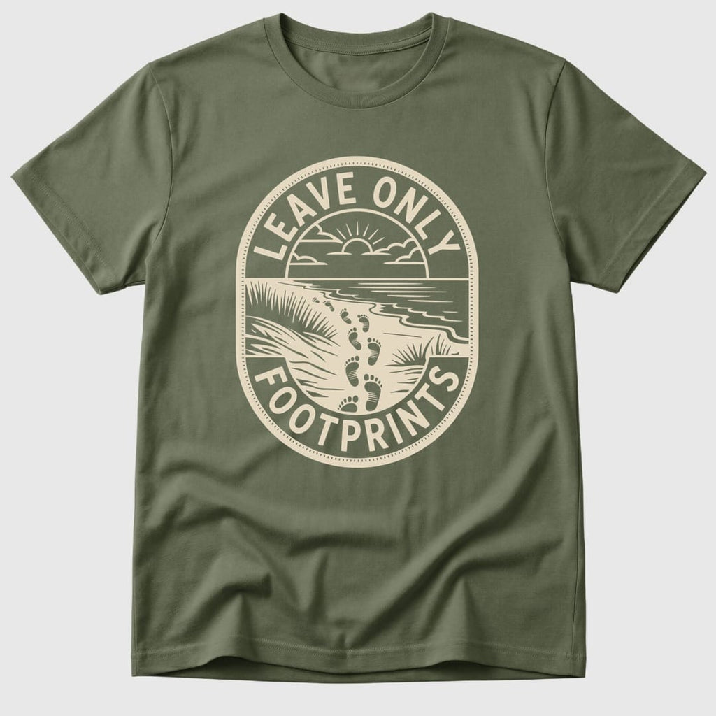 Military Green Leave Only Footprints - Mosaic Rhino