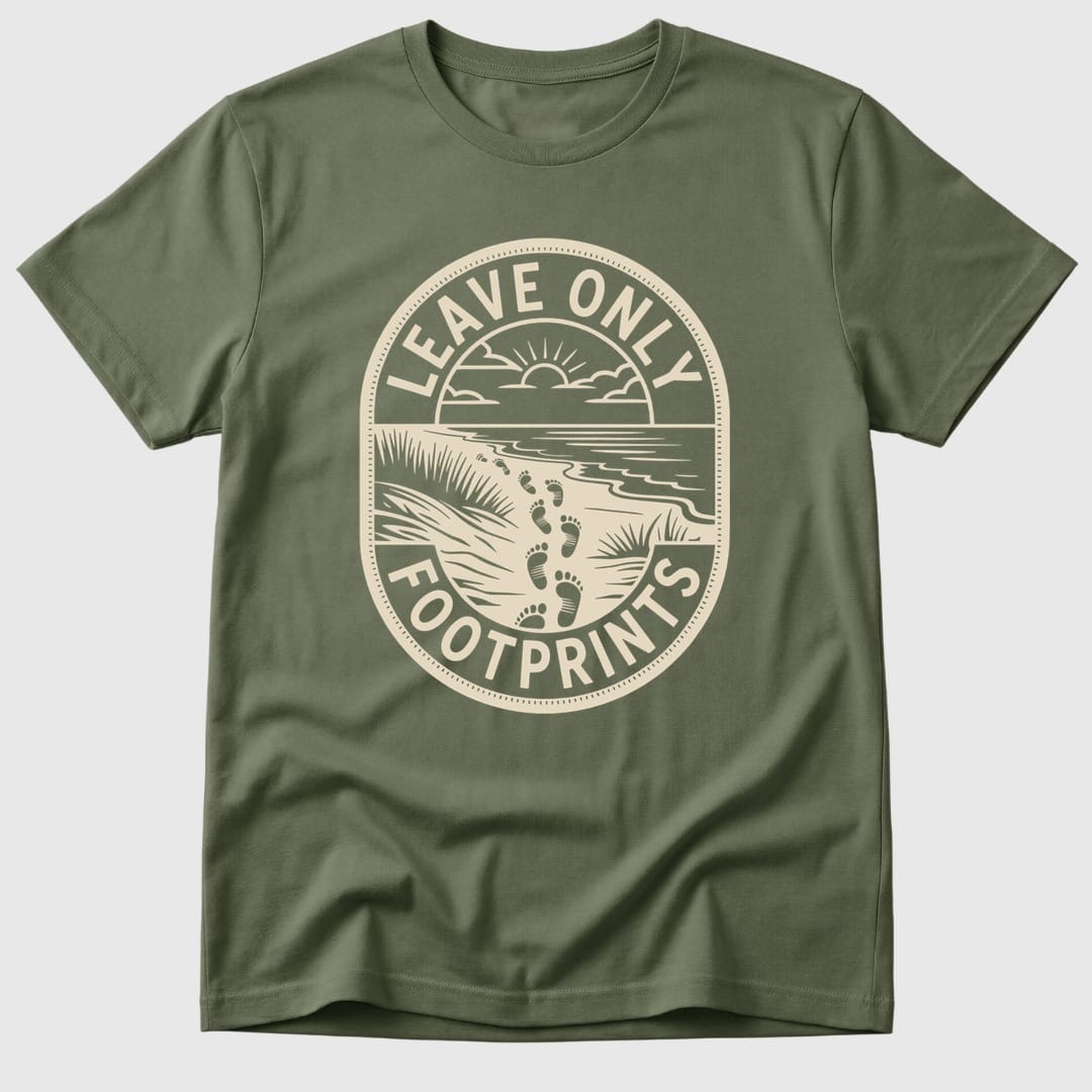 Military Green Leave Only Footprints - Mosaic Rhino