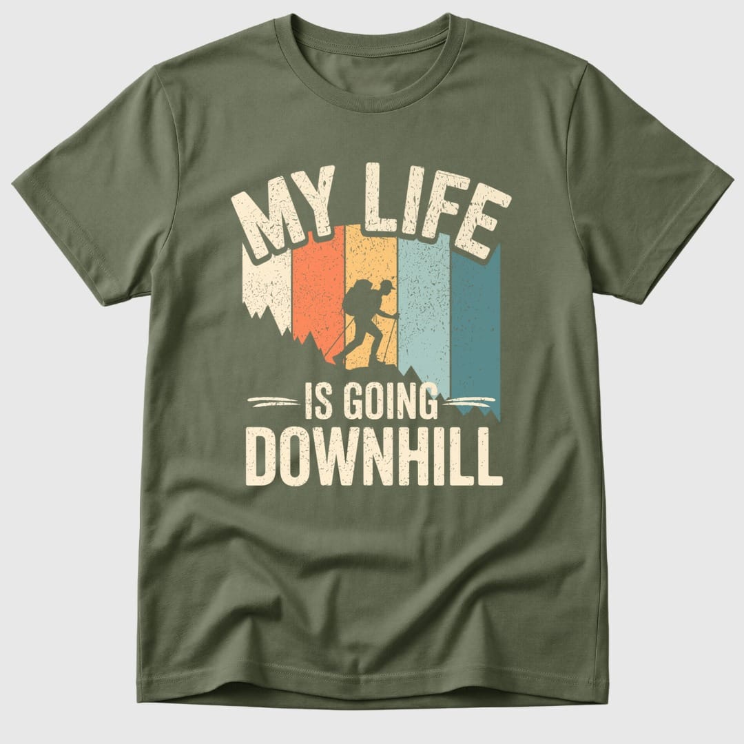 Military Green Life Going Downhill - Mosaic Rhino