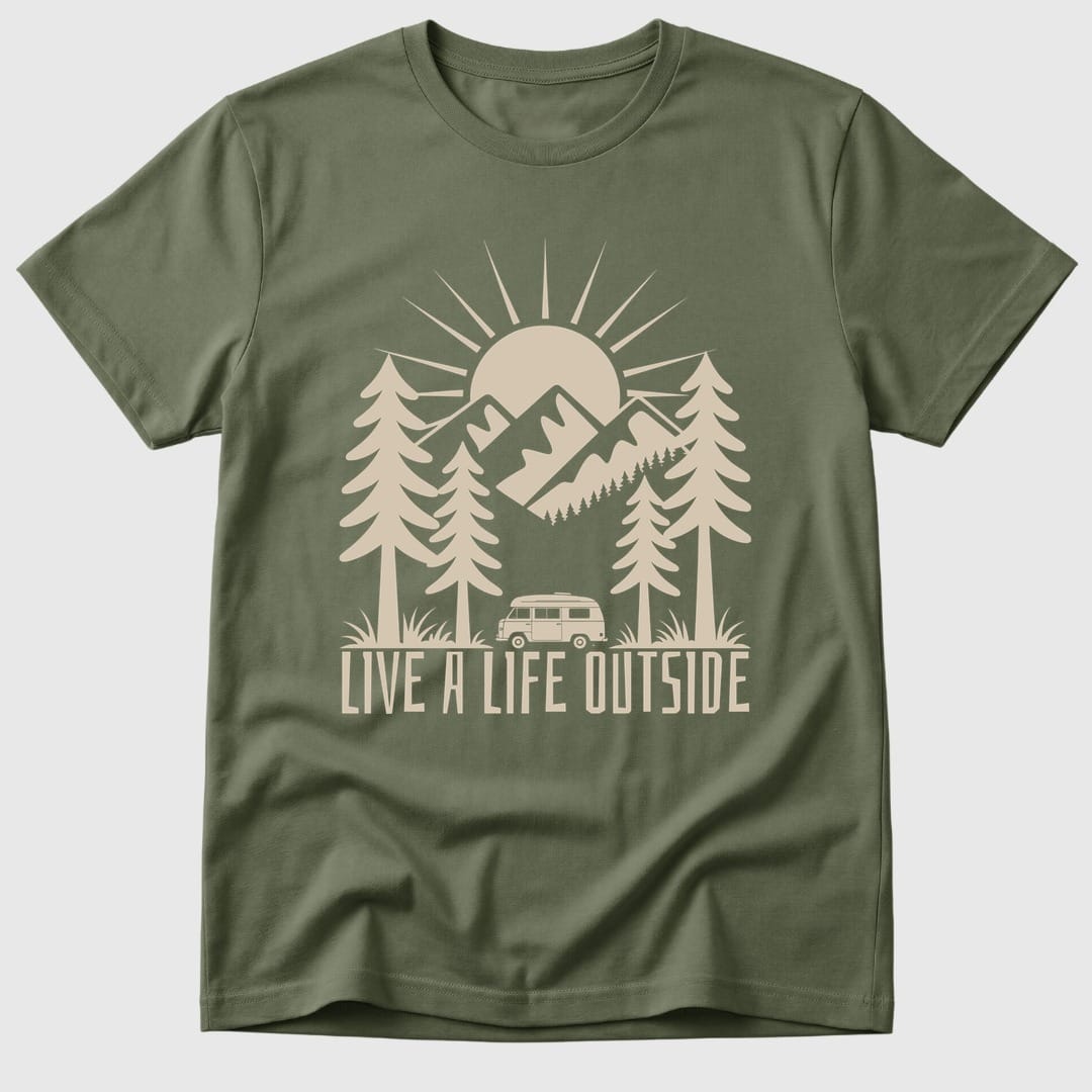 Military Green Live A Life Outside - Mosaic Rhino