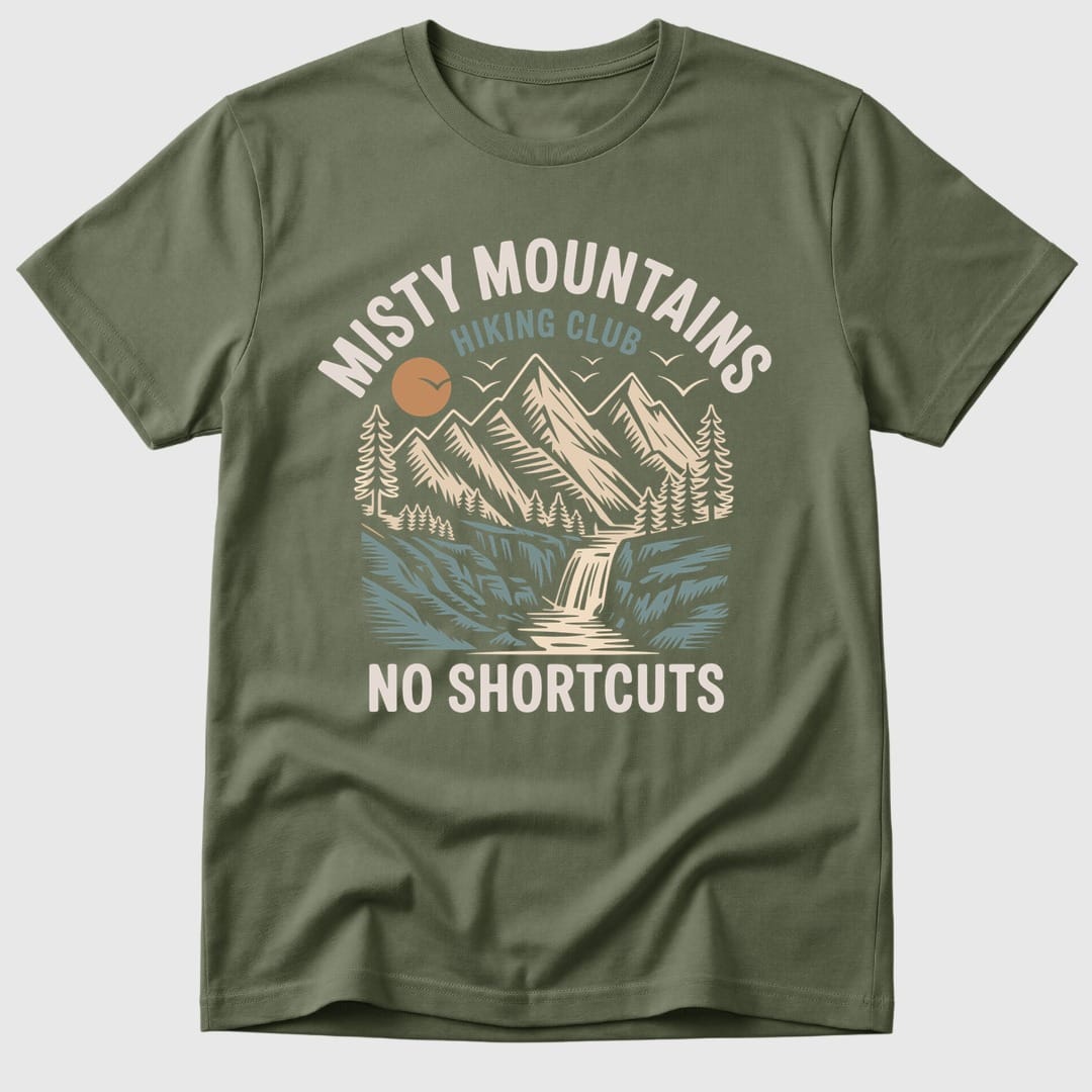 Military Green Misty Mountains Hiking - Mosaic Rhino