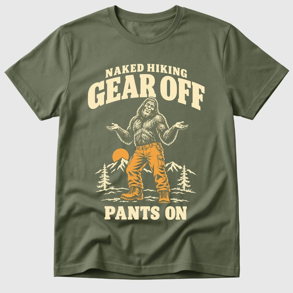 Military Green Naked Hiking Pants On - Mosaic Rhino