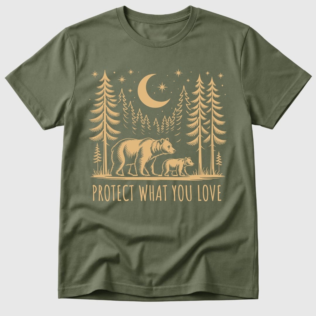 Military Green Protect What You Love - Mosaic Rhino