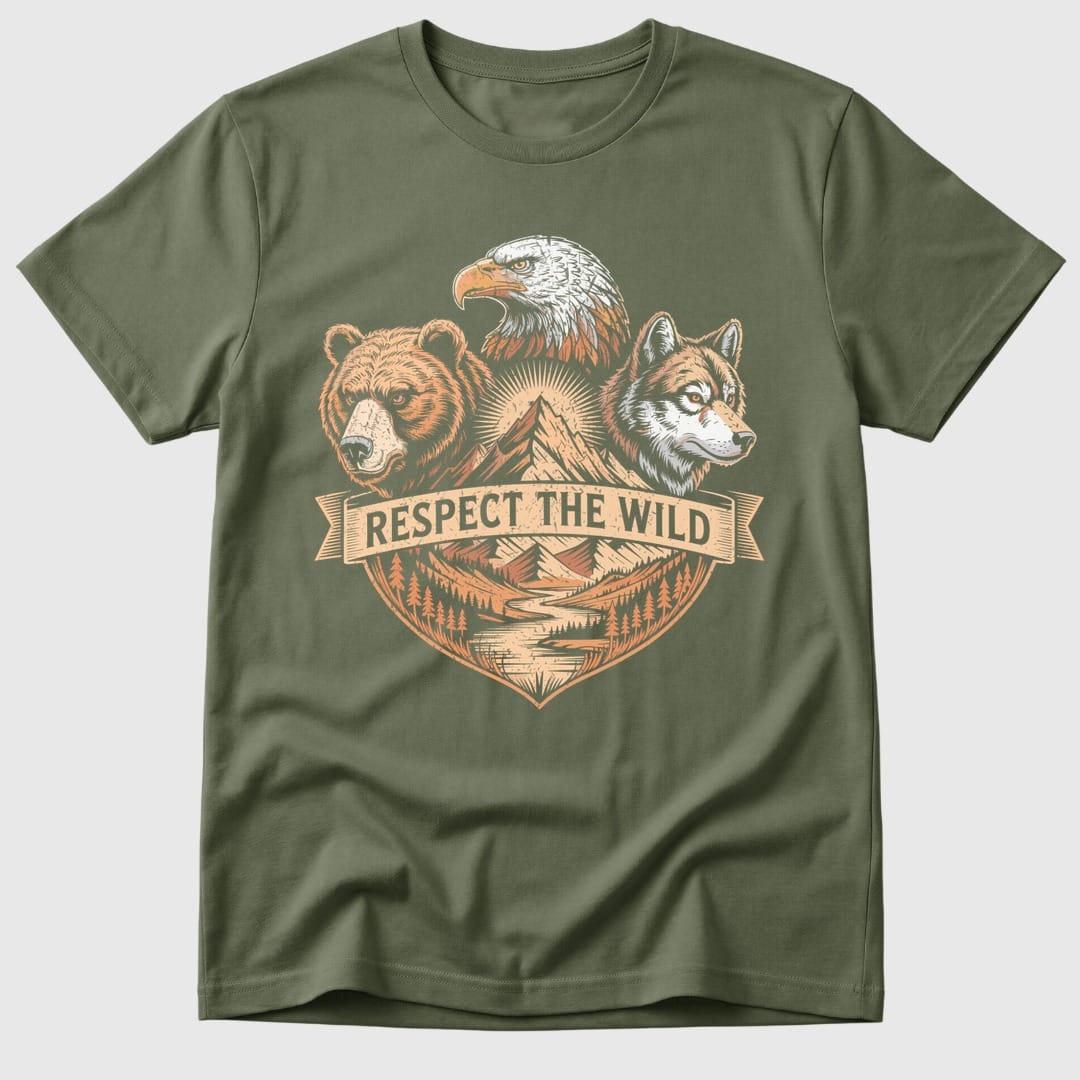 Military Green Respect The Wild - Mosaic Rhino