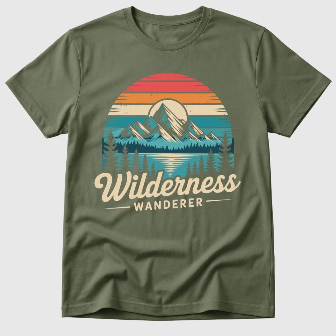 Military Green Retro Wilderness Wanderer - Mosaic Rhino