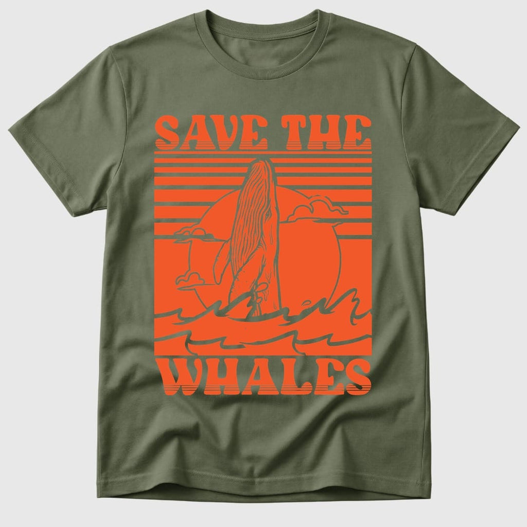 Military Green Save The Whales - Mosaic Rhino