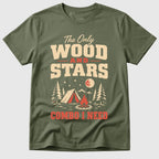 Military Green Stars In The Wood - Mosaic Rhino