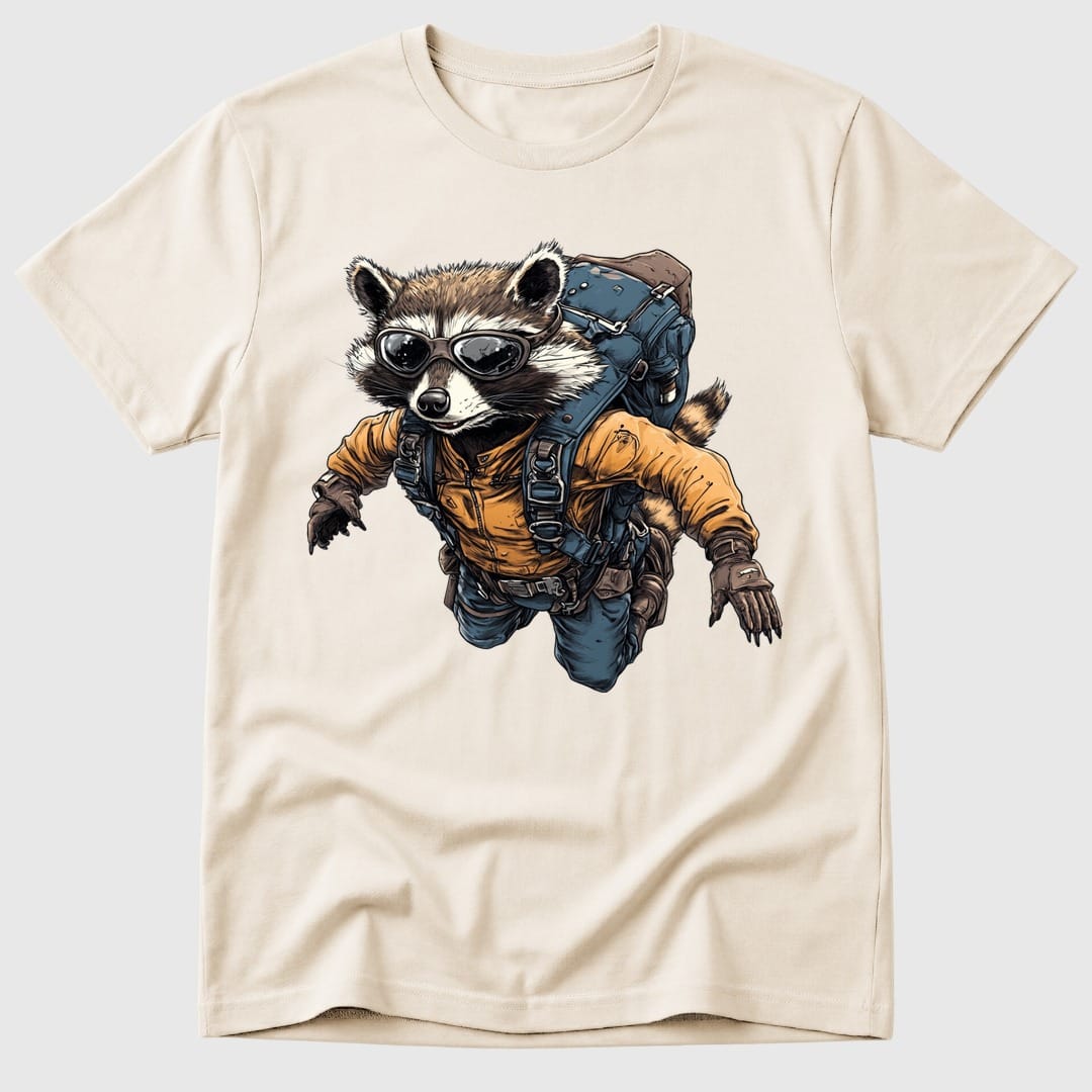 Natural Freefalling Raccoon - Mosaic Rhino