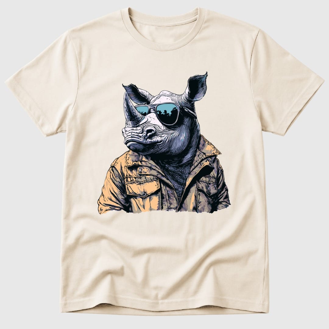 Natural Rhino in Shades - Mosaic Rhino