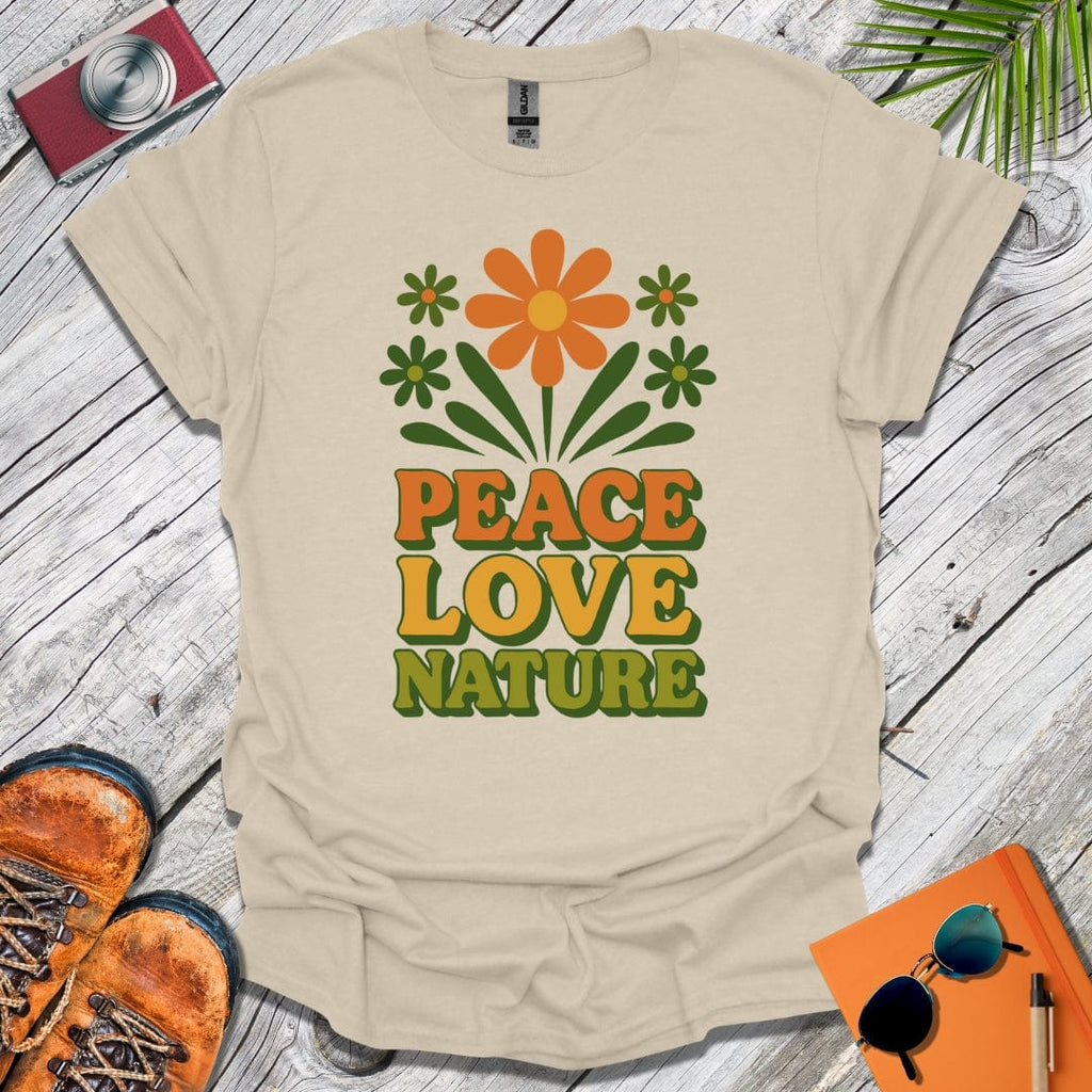Retro Peace Love Nature T-Shirt