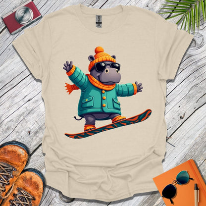 Hippo Snowboarder T-Shirt