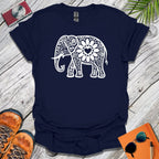 White Mandala Elephant T-Shirt