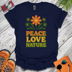 Retro Peace Love Nature T-Shirt