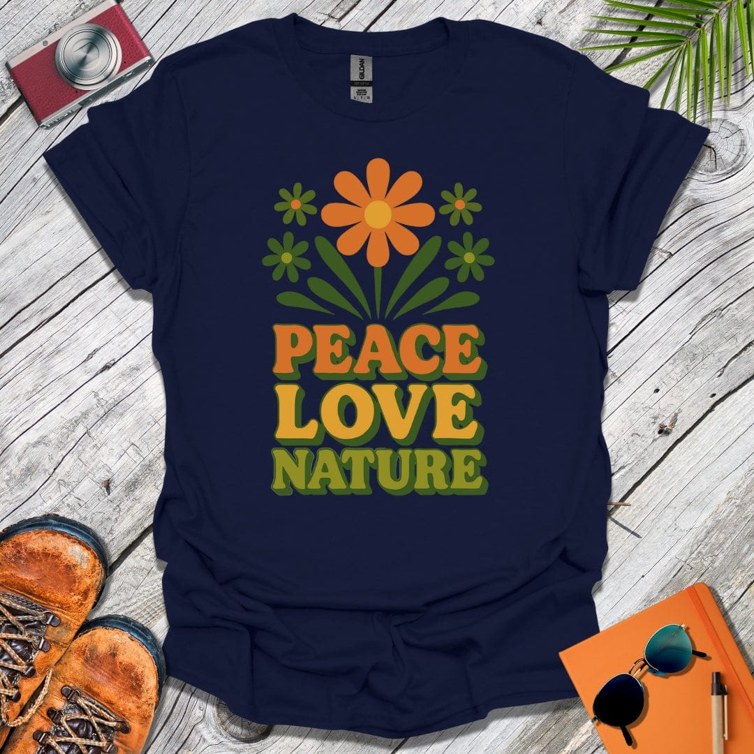 Retro Peace Love Nature T-Shirt