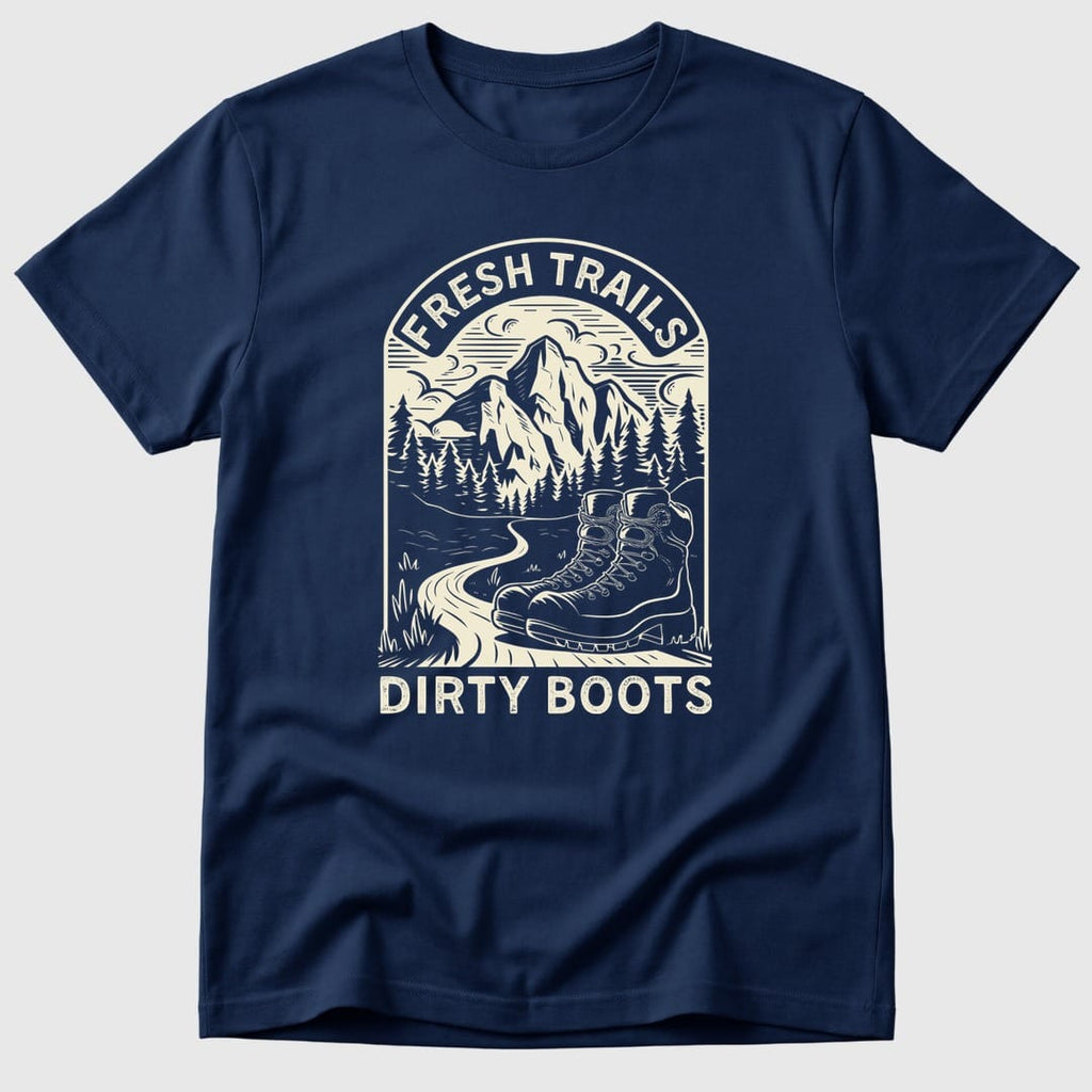 Navy Fresh Trails, Dirty Boots - Mosaic Rhino