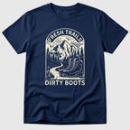 Navy Fresh Trails, Dirty Boots - Mosaic Rhino