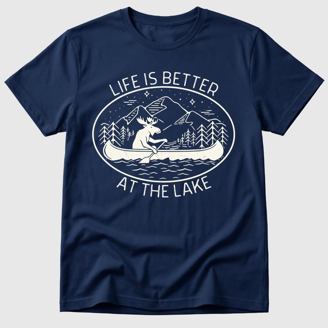 Navy Lake Life Is Better - Mosaic Rhino