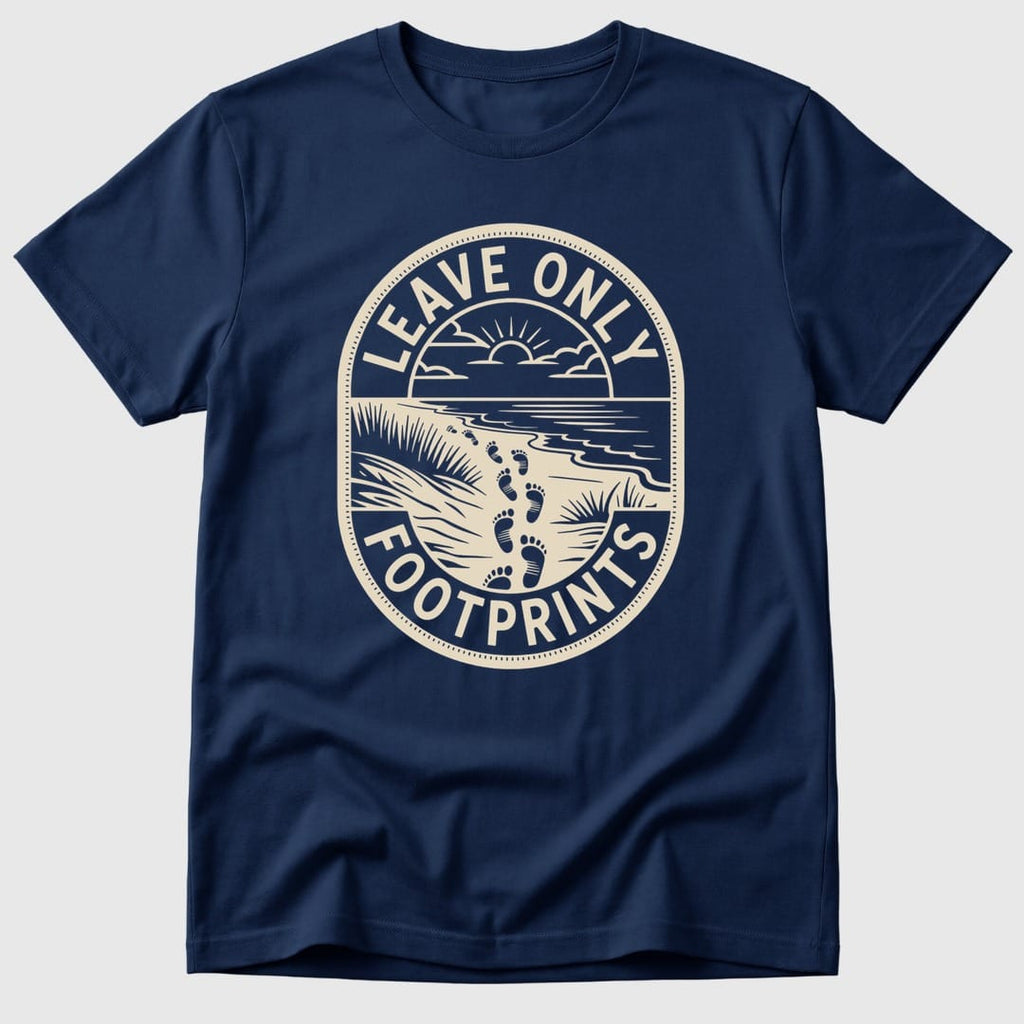 Navy Leave Only Footprints - Mosaic Rhino