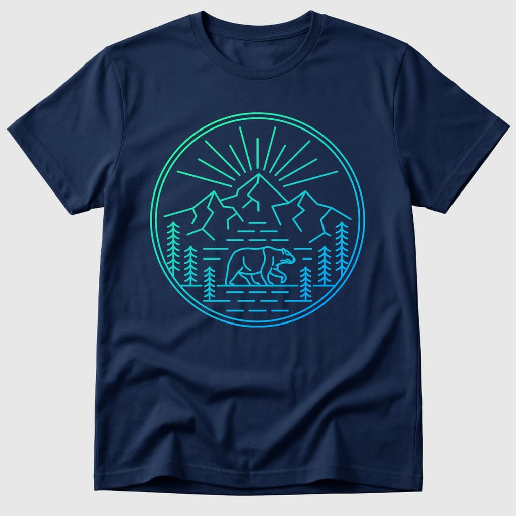 Navy Neon Wilderness Bear - Mosaic Rhino