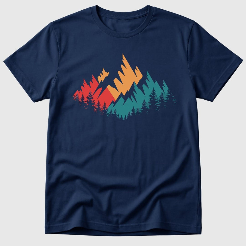 Navy Retro Mountains - Mosaic Rhino