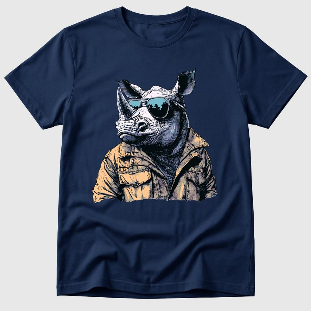 Navy Rhino in Shades - Mosaic Rhino