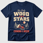 Navy Stars In The Wood - Mosaic Rhino