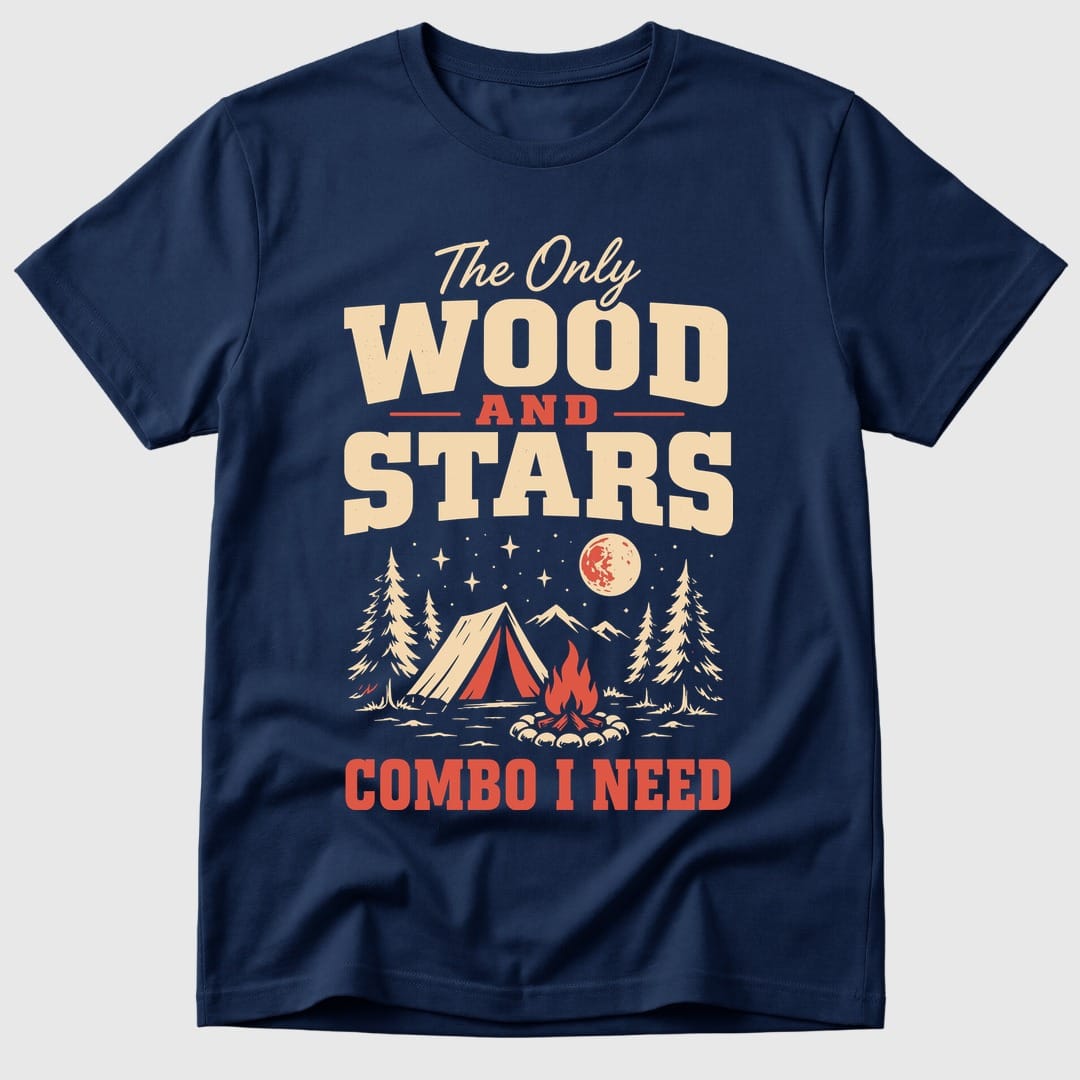 Navy Stars In The Wood - Mosaic Rhino