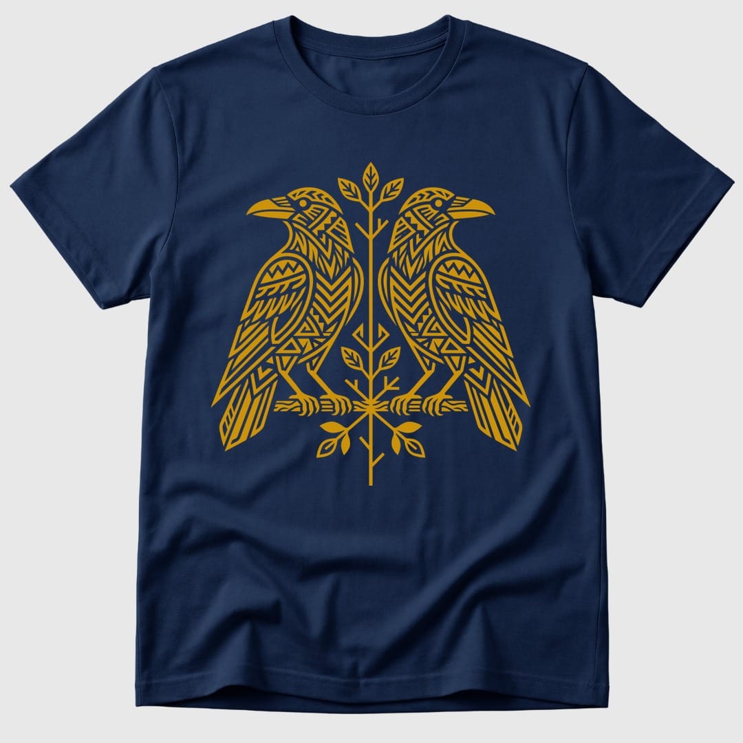 Navy Twin Ravens - Mosaic Rhino