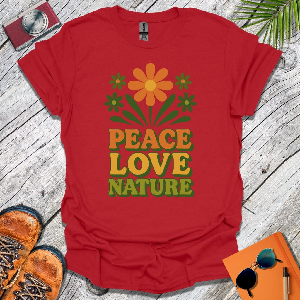 Retro Peace Love Nature T-Shirt