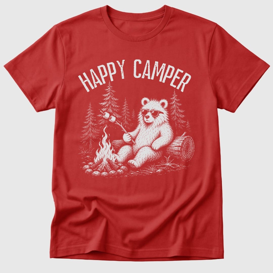 Red Happy Camper - Mosaic Rhino