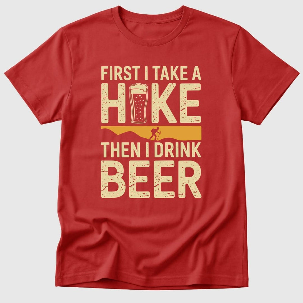 Red Hike First Then Beer - Mosaic Rhino