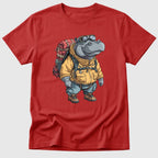Red Hiking Hippo - Mosaic Rhino