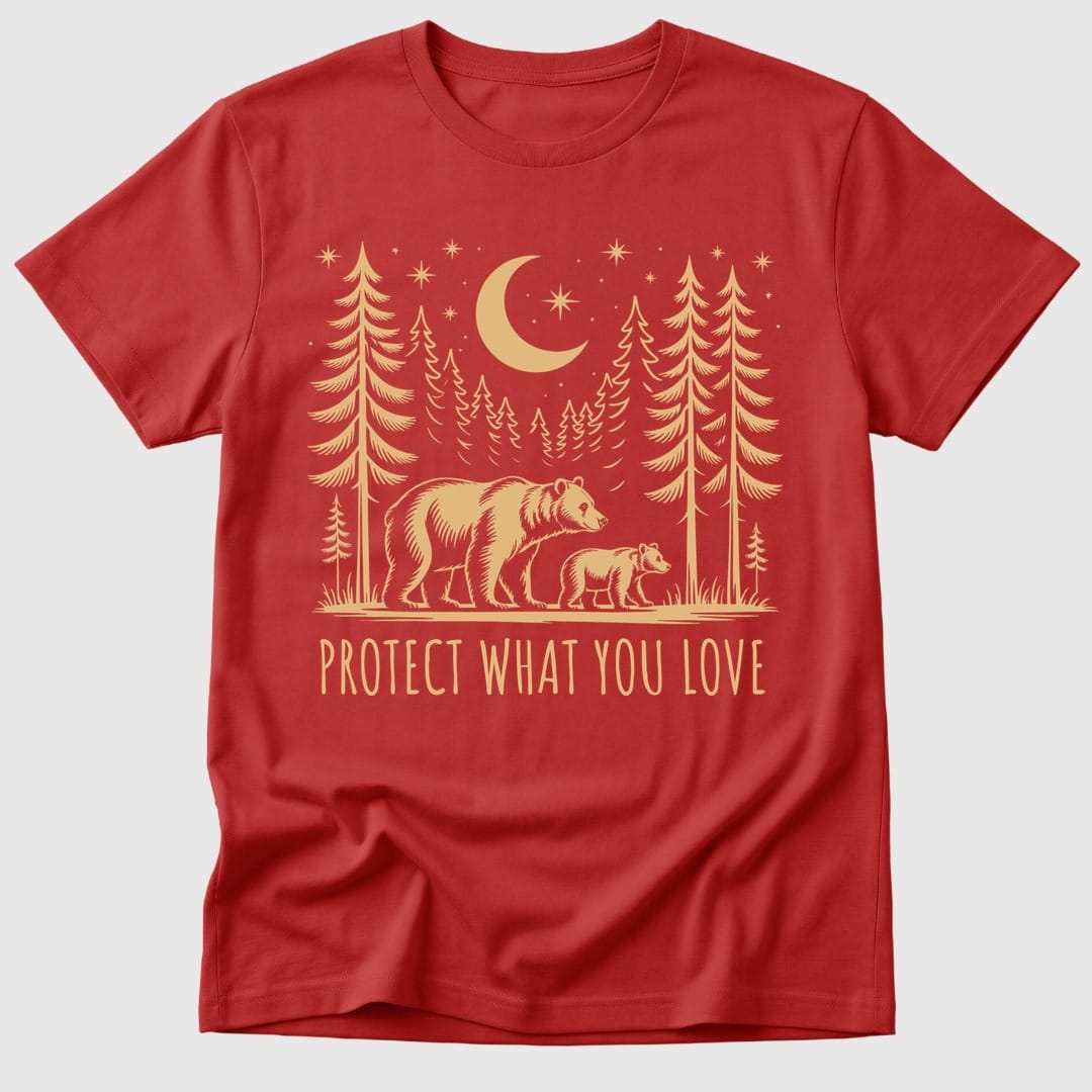 Red Protect What You Love - Mosaic Rhino